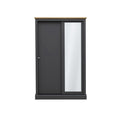 Harry Christian Home Cornwall Double Sliding Wardrobe In Charcoal