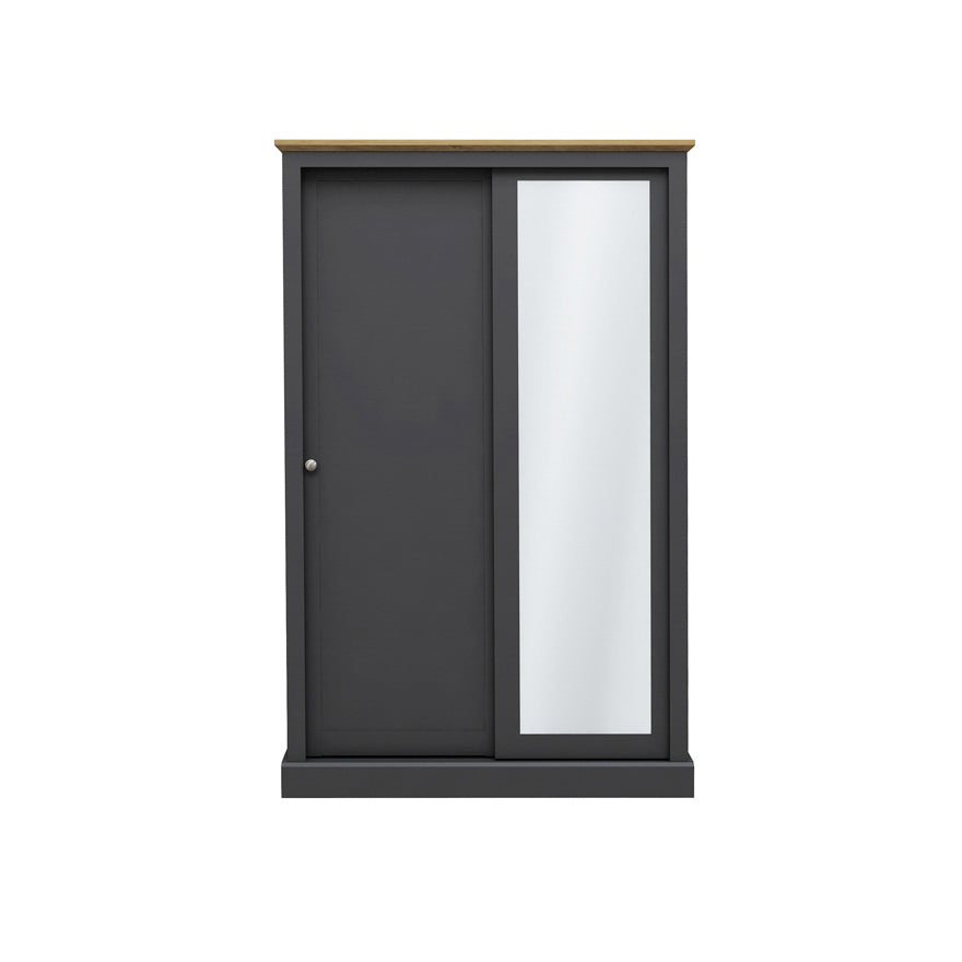 Harry Christian Home Cornwall Double Sliding Wardrobe In Charcoal