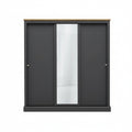 Harry Christian Home Cornwall Triple Sliding Wardrobe In Charcoal