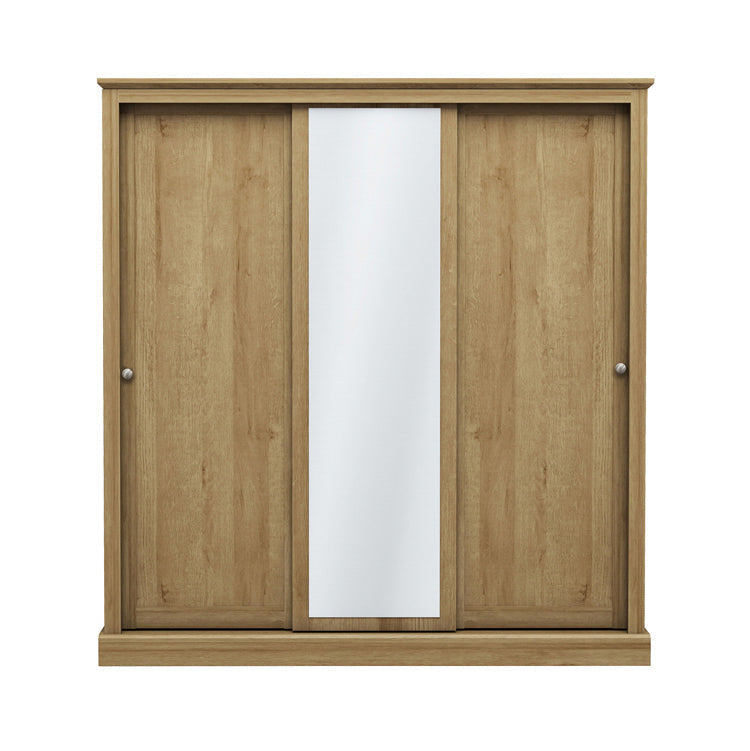 Harry Christian Home Cornwall Triple Sliding Wardrobe In Oak