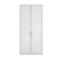 Harry Christian Home Elegance White & Golden Handled Double Wardrobe