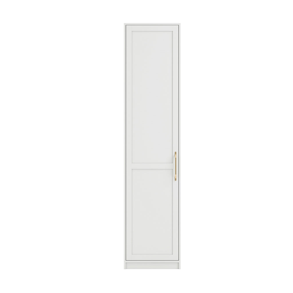 Harry Christian Home Elegance White & Golden Handled Single Wardrobe