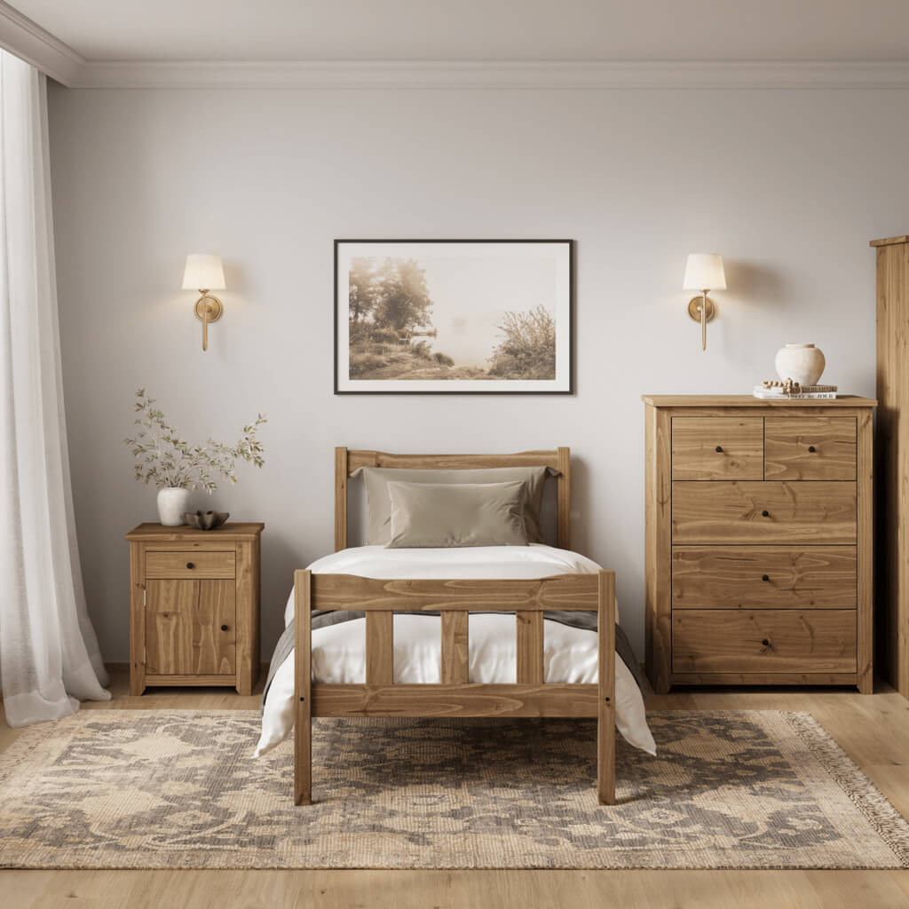 Harry Christian Home Essential Single Bed in Pine