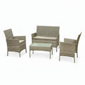 Harry Christian Home Grey 4 Piece Rattan Garden Furniture Set