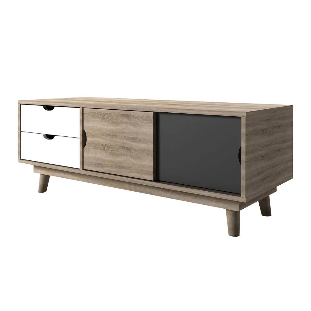 Grey Oak and White Living Room Furniture Set