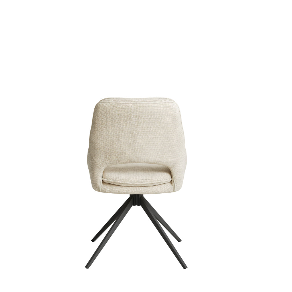 Harry Christian Home Off White Dining Chair With Black Legs Back View