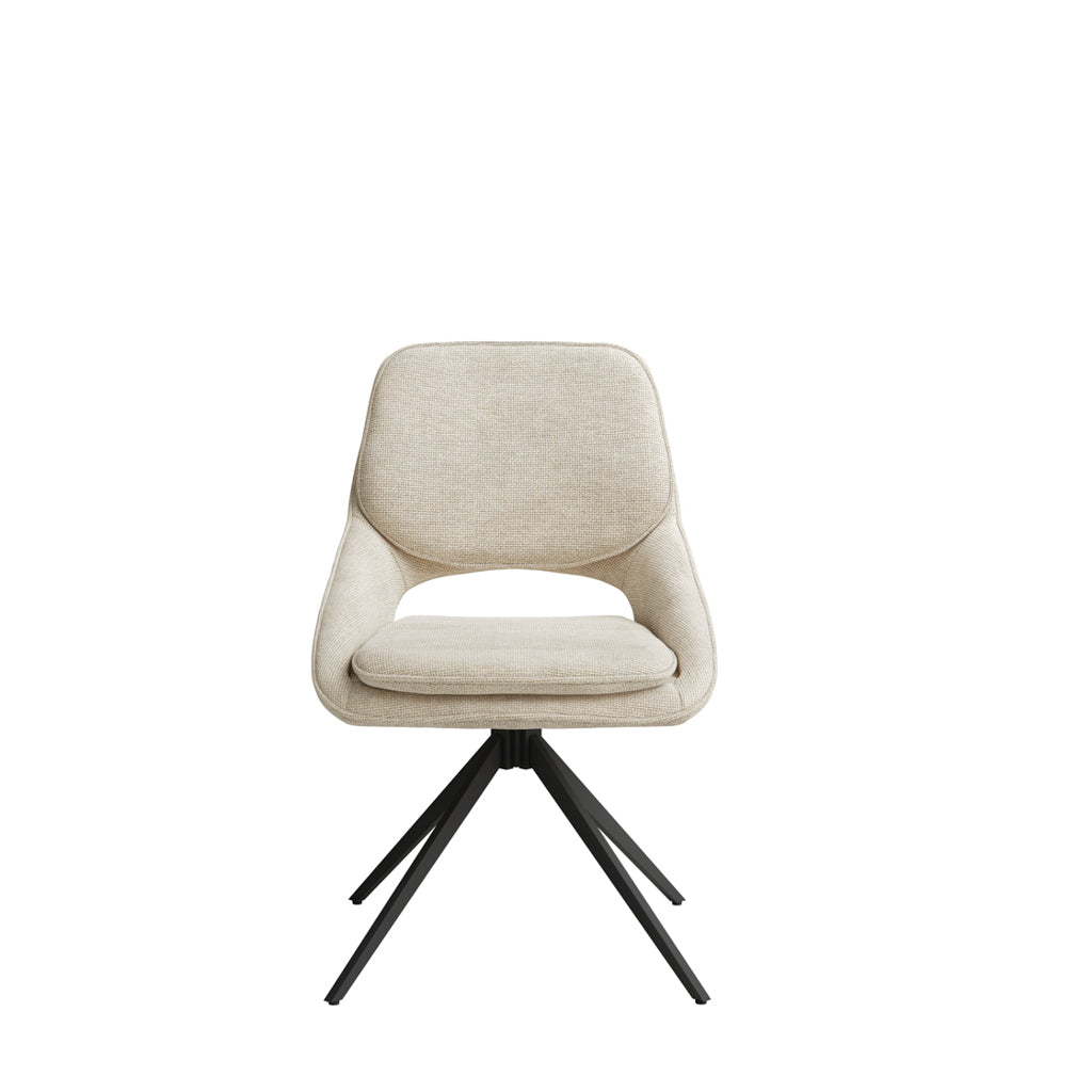 Harry Christian Home Off White Dining Chair with Black Legs