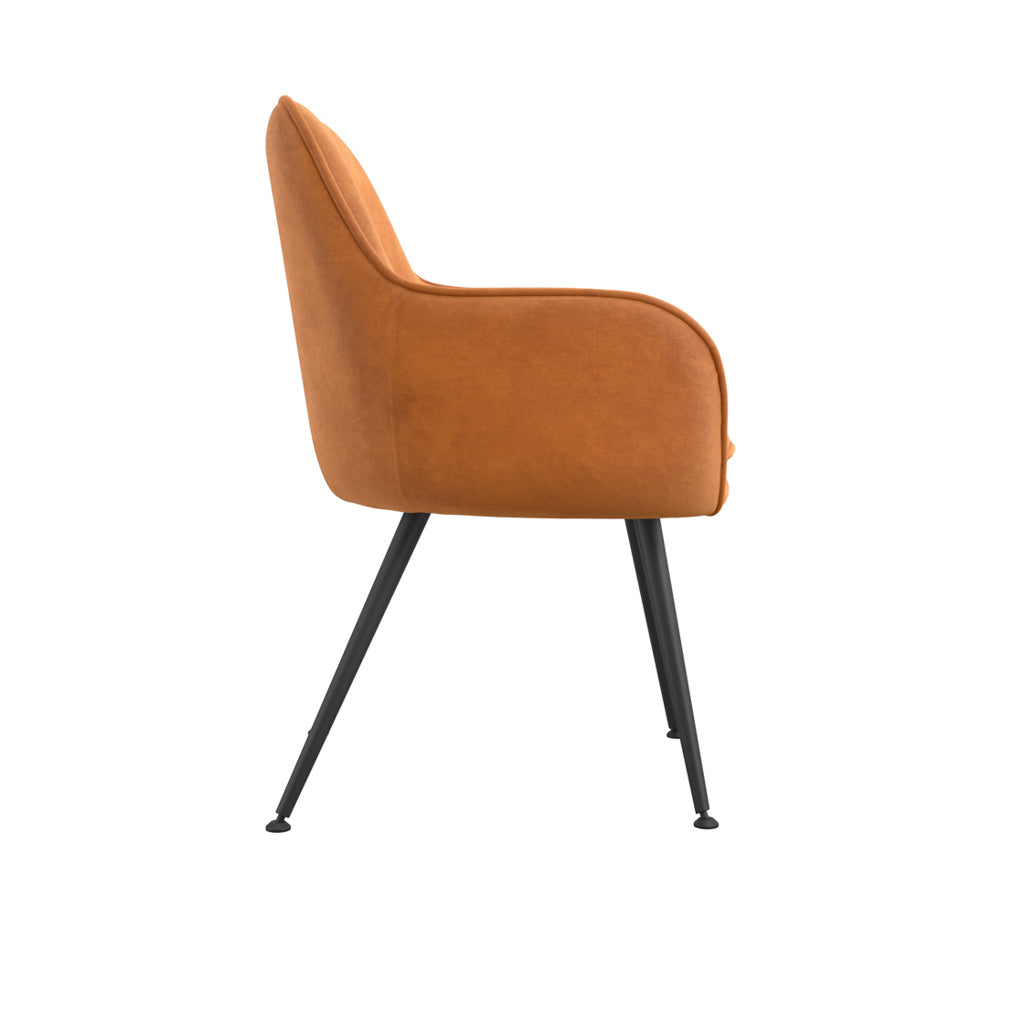 Harry Christian Home Pair Of Cosy Dining Chair In Burnt Rust Side View