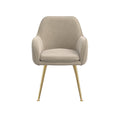 Harry Christian Home Pair Of Cosy Dining Chairs In Light Fawn With Golden Legs