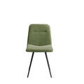 Harry Christian Home Pair Of Moss and Black Dining Chairs Frontal View