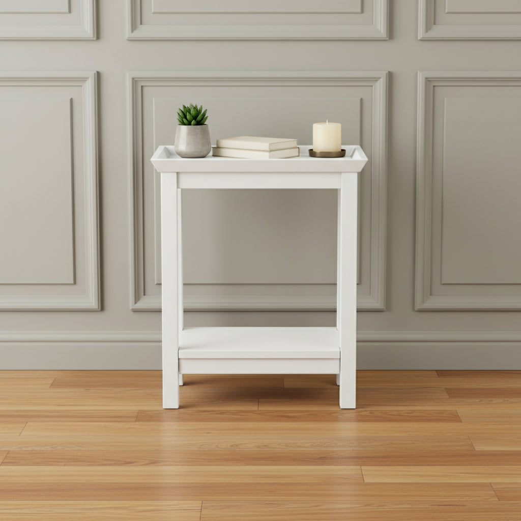 Harry Christian Home White Side Table