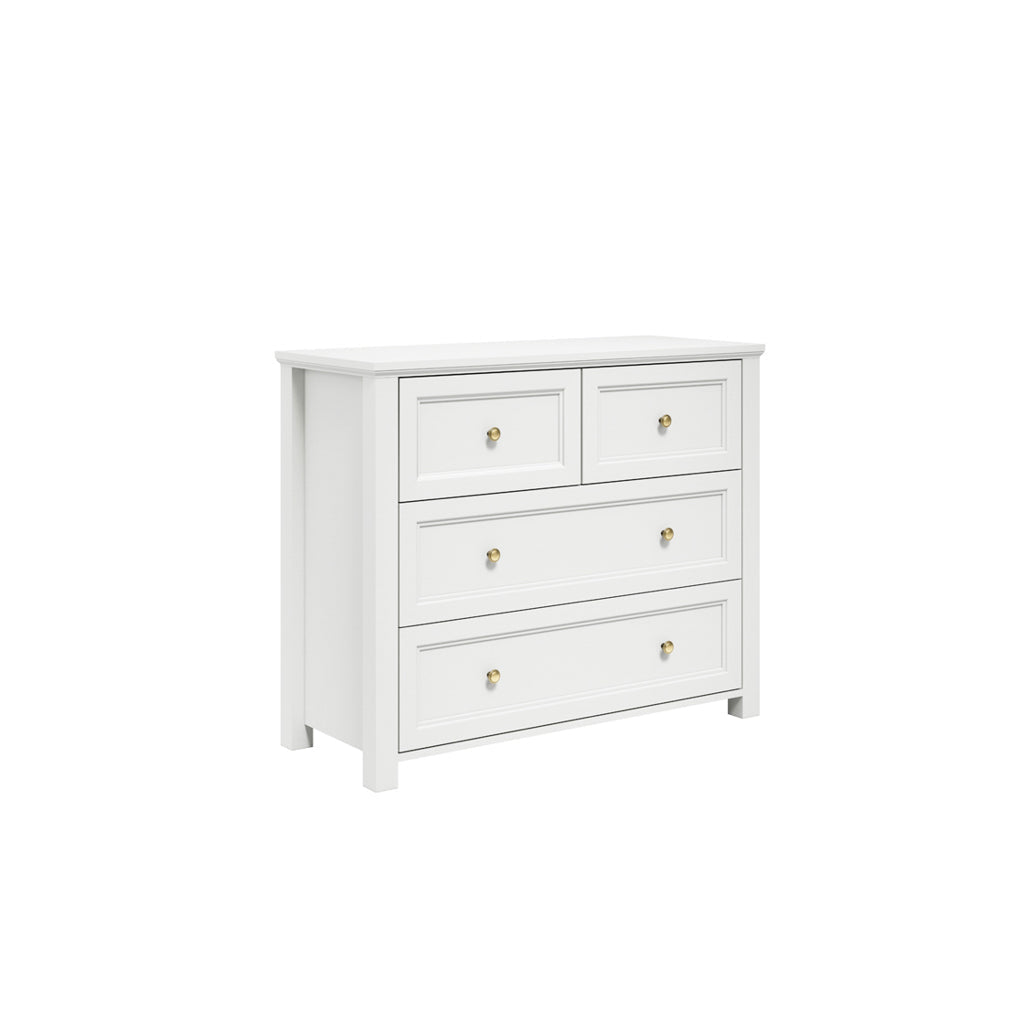 Chest Of Drawers In White With Gold Handles