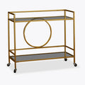 Gold Art Deco Rectangular Drinks Trolley
