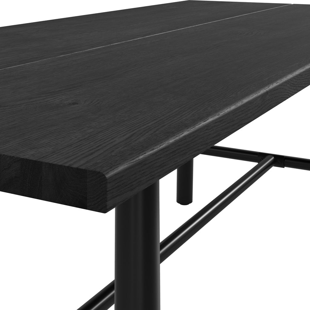 Louie Black Dining Table with 4 Ashton Blonde Dining Chairs