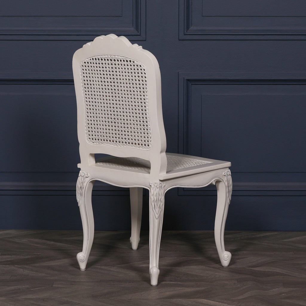 Off White Rattan Dining / Bedroom Chair