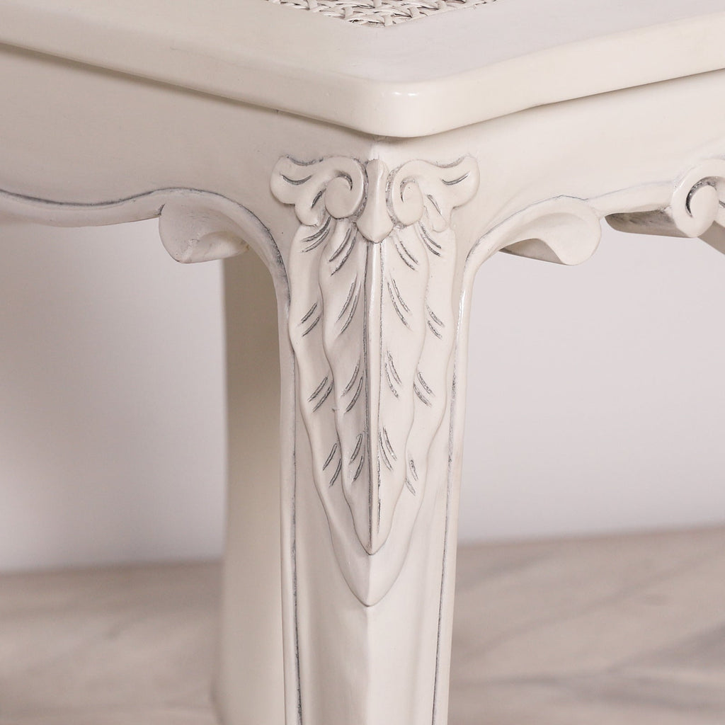 Off White Rattan Dining / Bedroom Chair