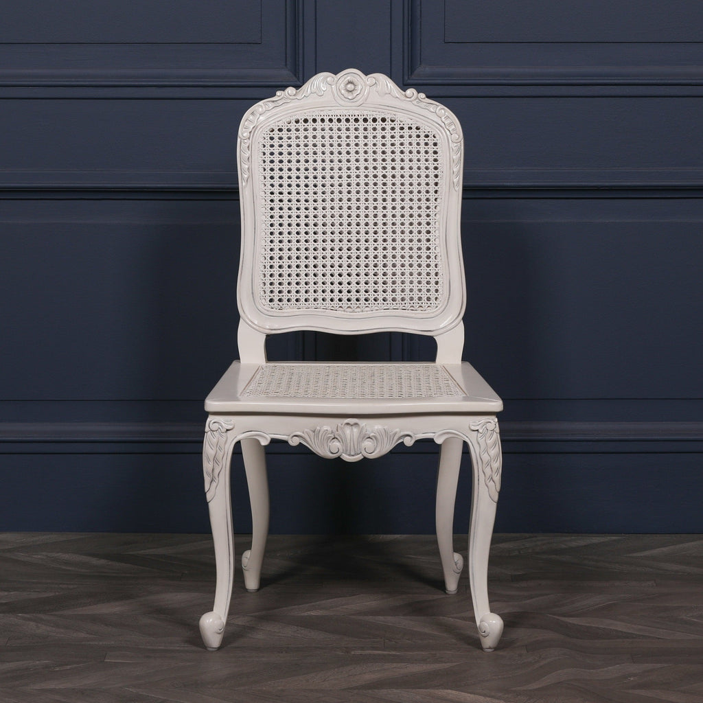 Off White Rattan Dining / Bedroom Chair