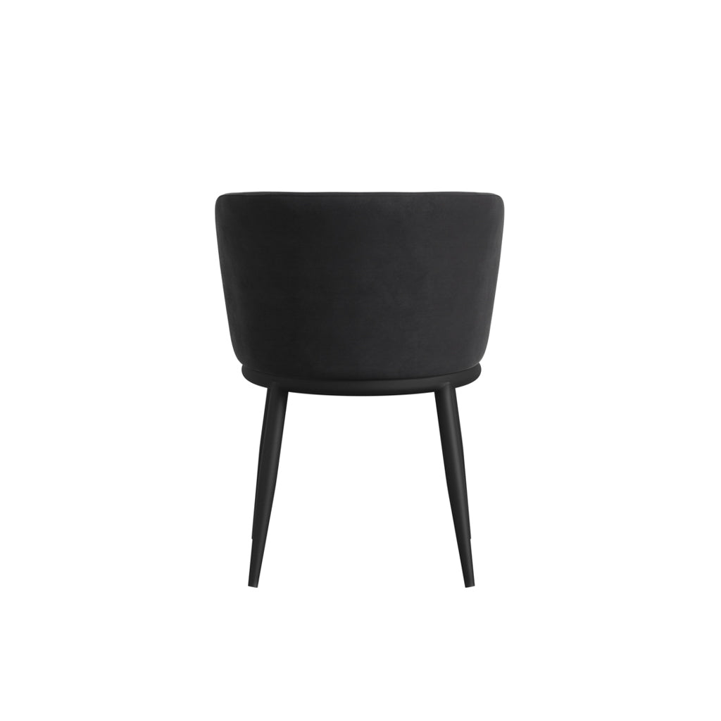 Rina Black Dining Table with 6 Nova Black Chairs