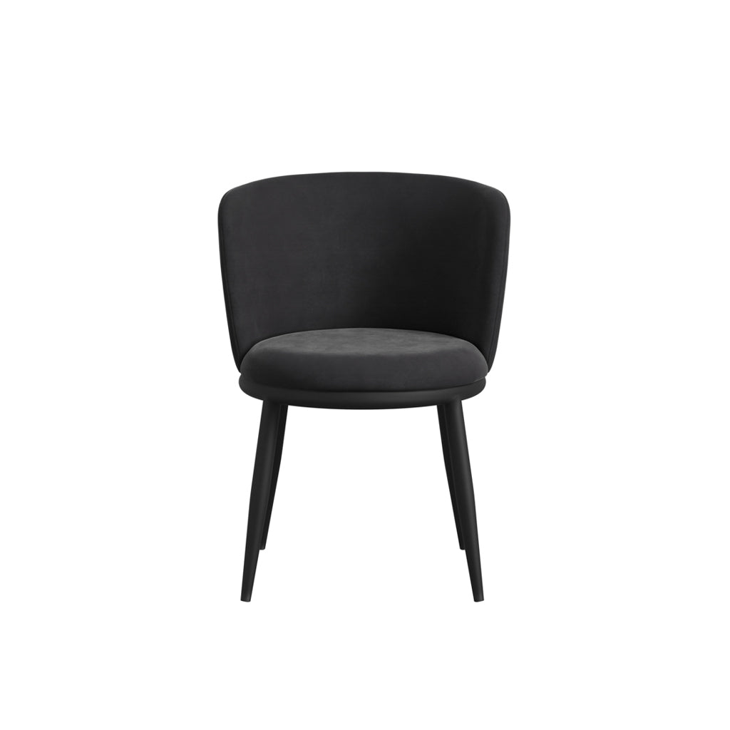 Rina Black Dining Table with 6 Nova Black Chairs