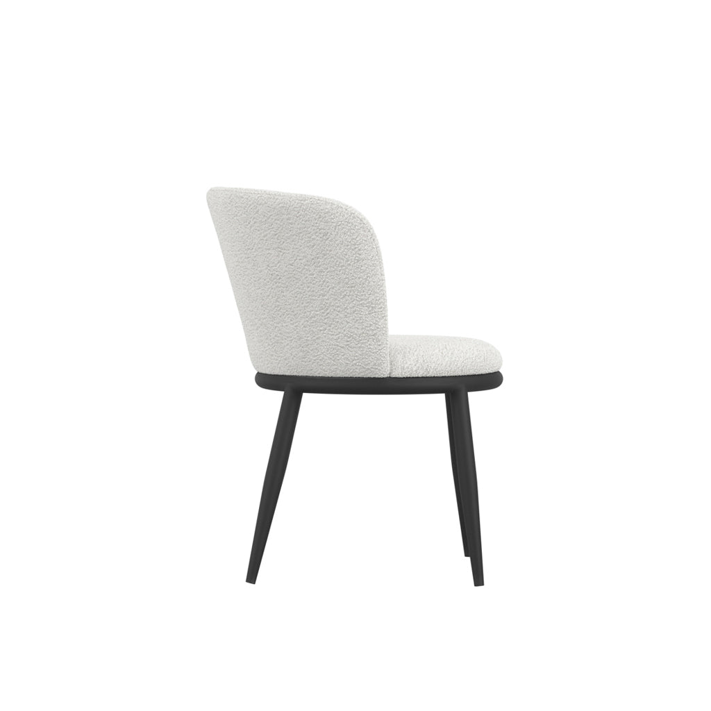 Rina Black Dining Table with 6 Nova Ivory Chairs