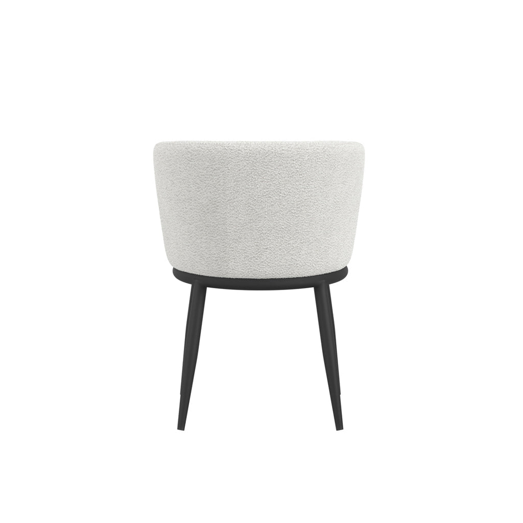 Rina Black Dining Table with 6 Nova Ivory Chairs