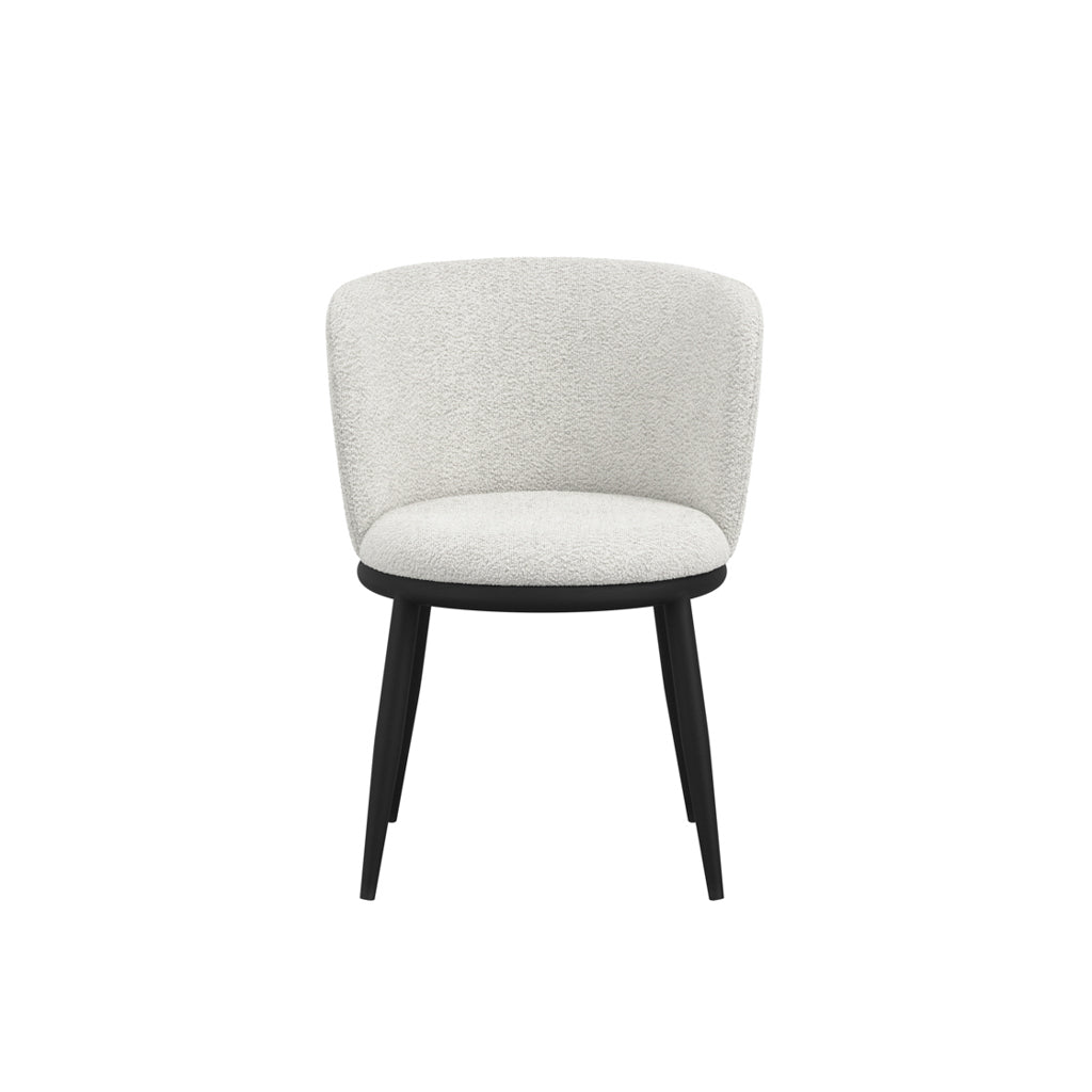 Rina Black Dining Table with 6 Nova Ivory Chairs