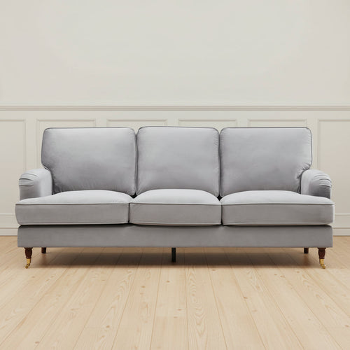 OLIVIA 3 SEATER GREY VELVET SOFA BY HARRY CHRISTIAN HOME