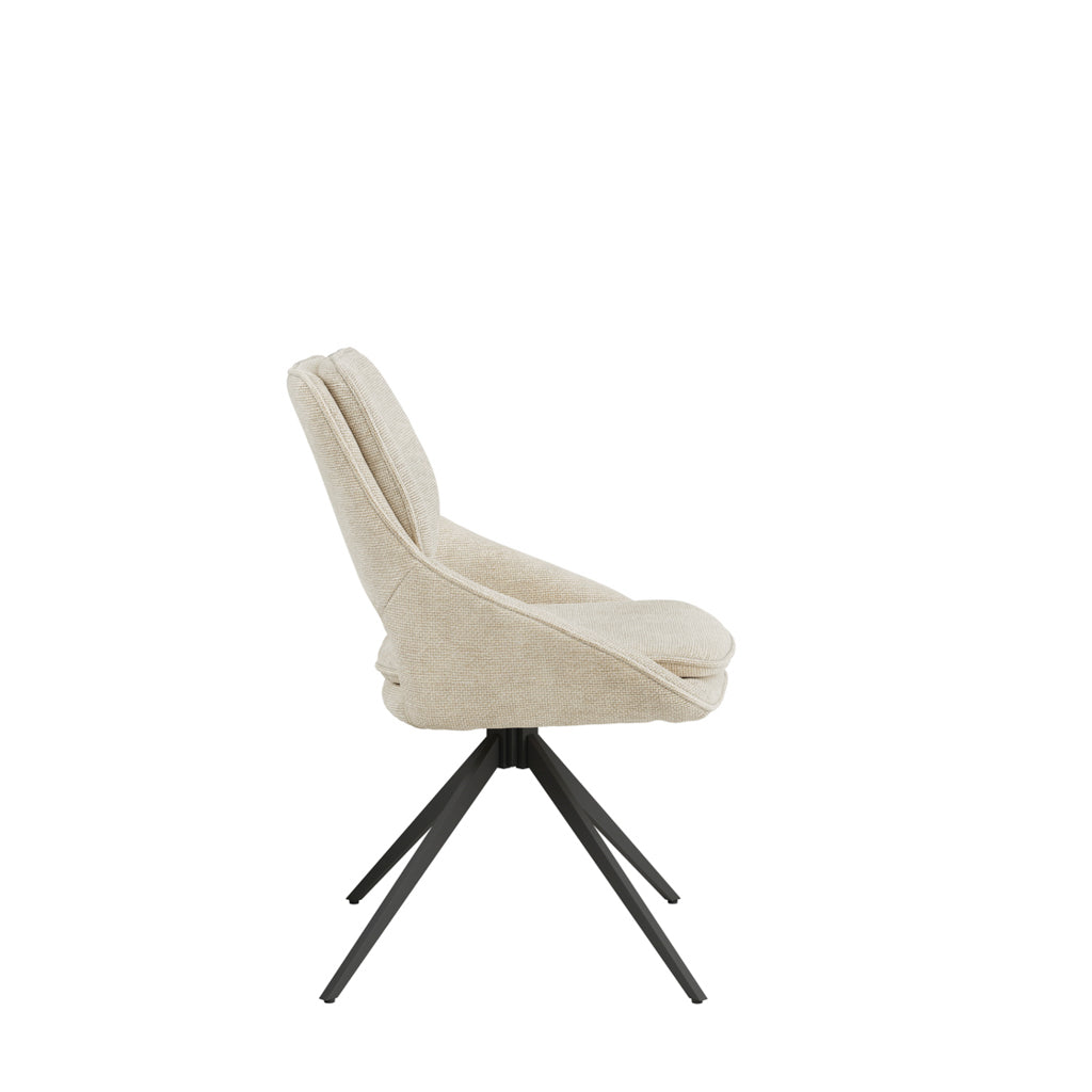 Off-white Harry Christian Home Dining Chair side on view