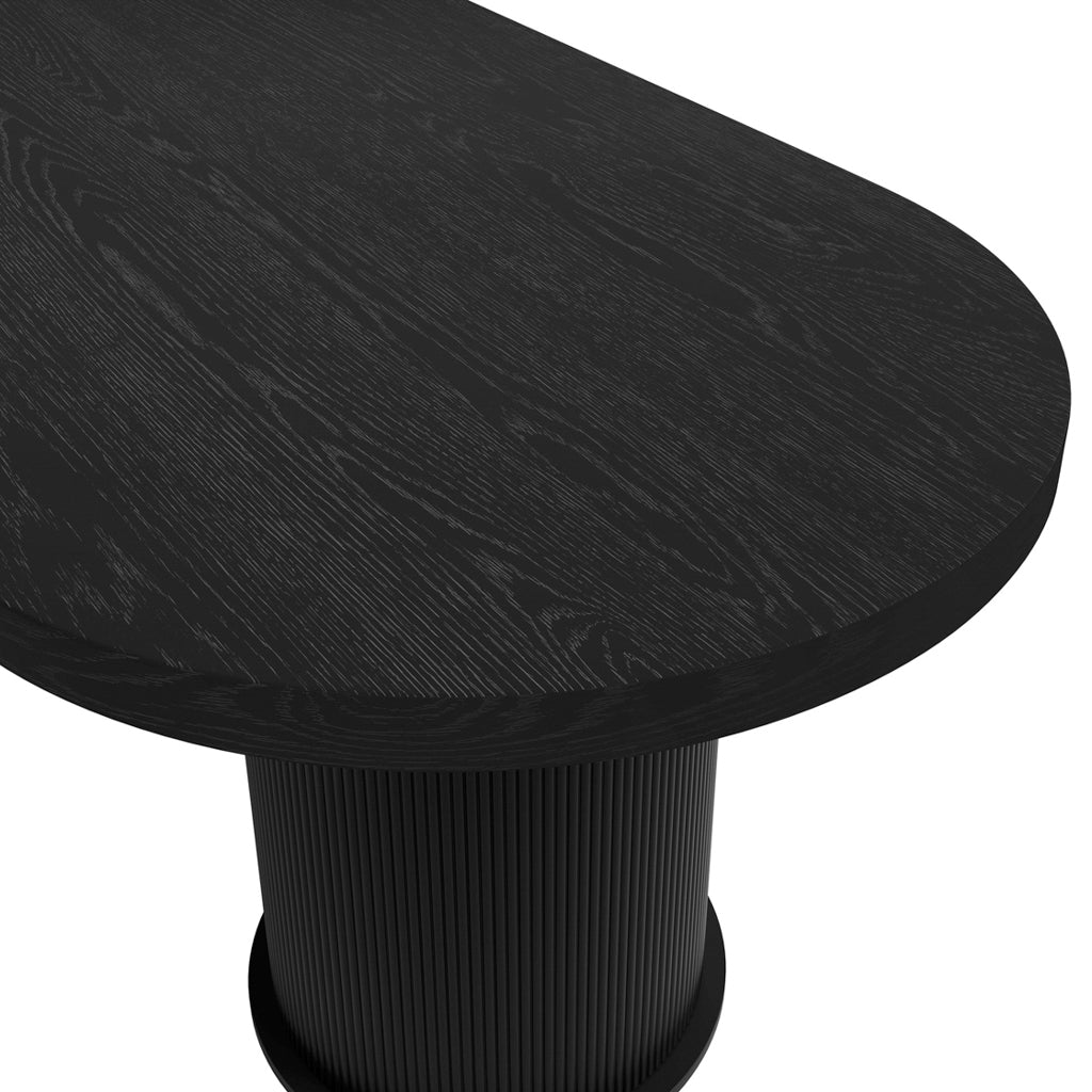 Rina Black Dining Table with 6 Nova Ivory Chairs