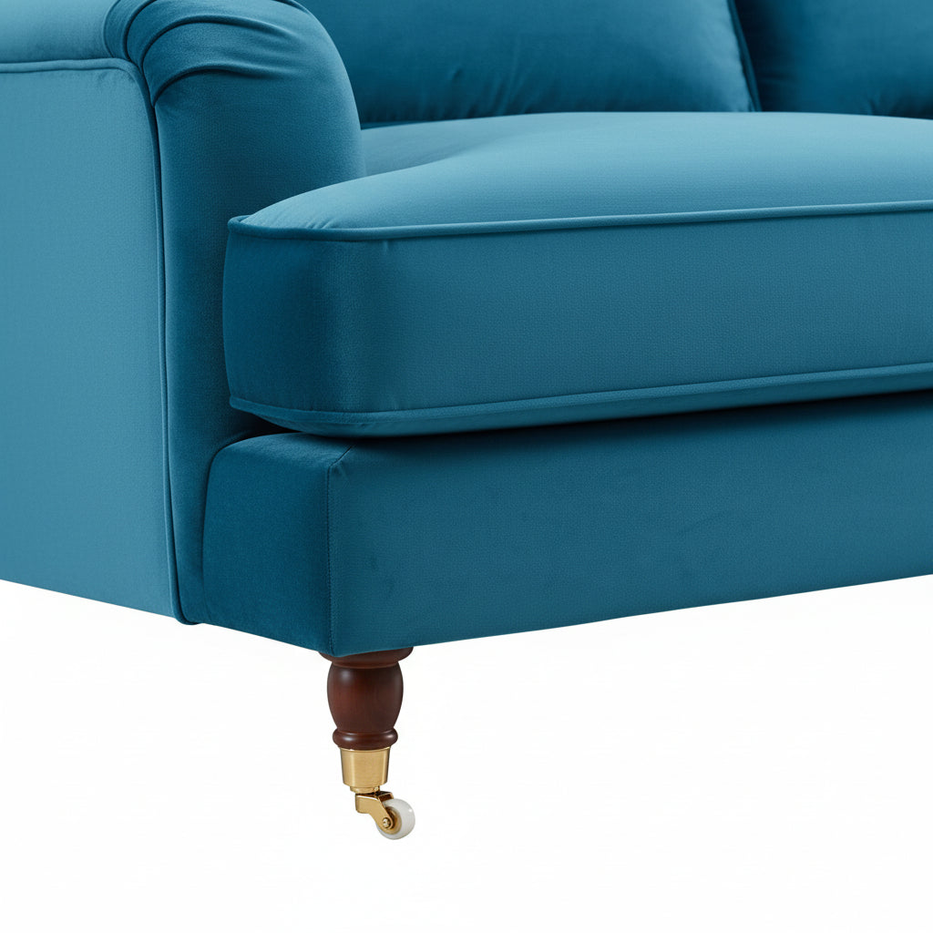 2 Seater Sofa in Teal Velvet