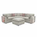 Santorini Sofa Grey Large Corner with Footstool. Heritage Home UK. Free Delivery and set up included. Grey Linen  Weaved Upholstery. 