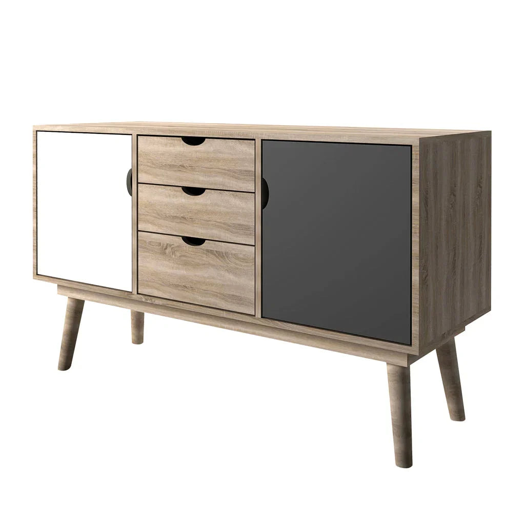 Grey Oak and White Living Room Furniture Set