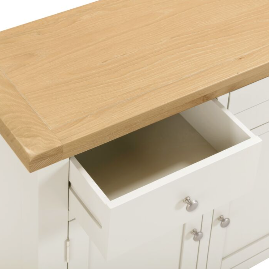 Windsor 3 Door 3 Drawer Sideboard - Ivory/Oak