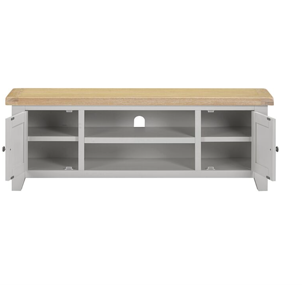 4 Piece Grey & Oak Living Room Furniture Set