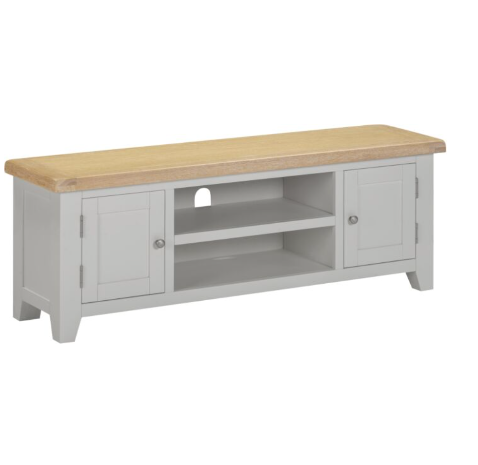 4 Piece Grey & Oak Living Room Furniture Set