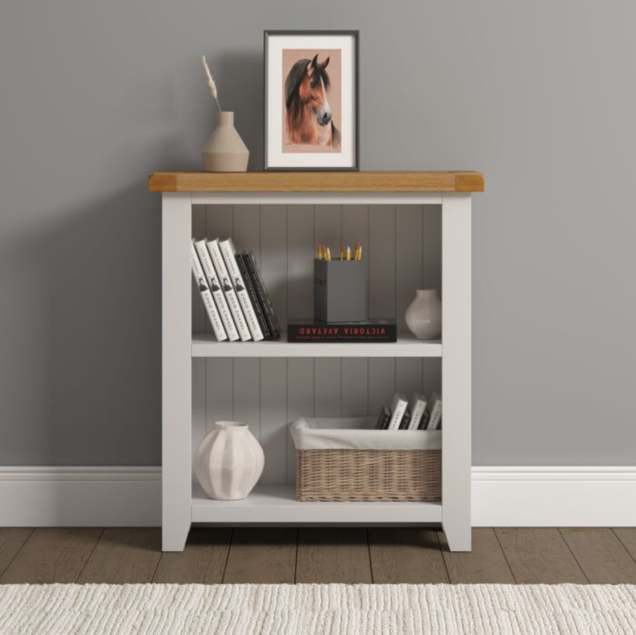 Windsor Low Bookcase - Ivory/Oak