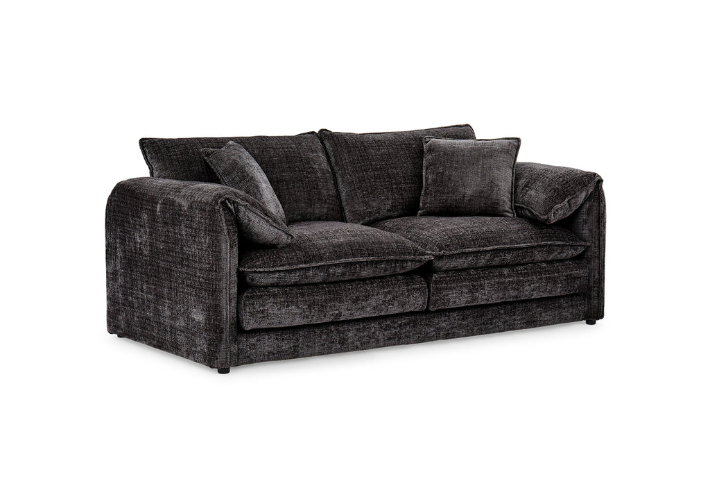 Solaya 3+2 Sofa Set in Black