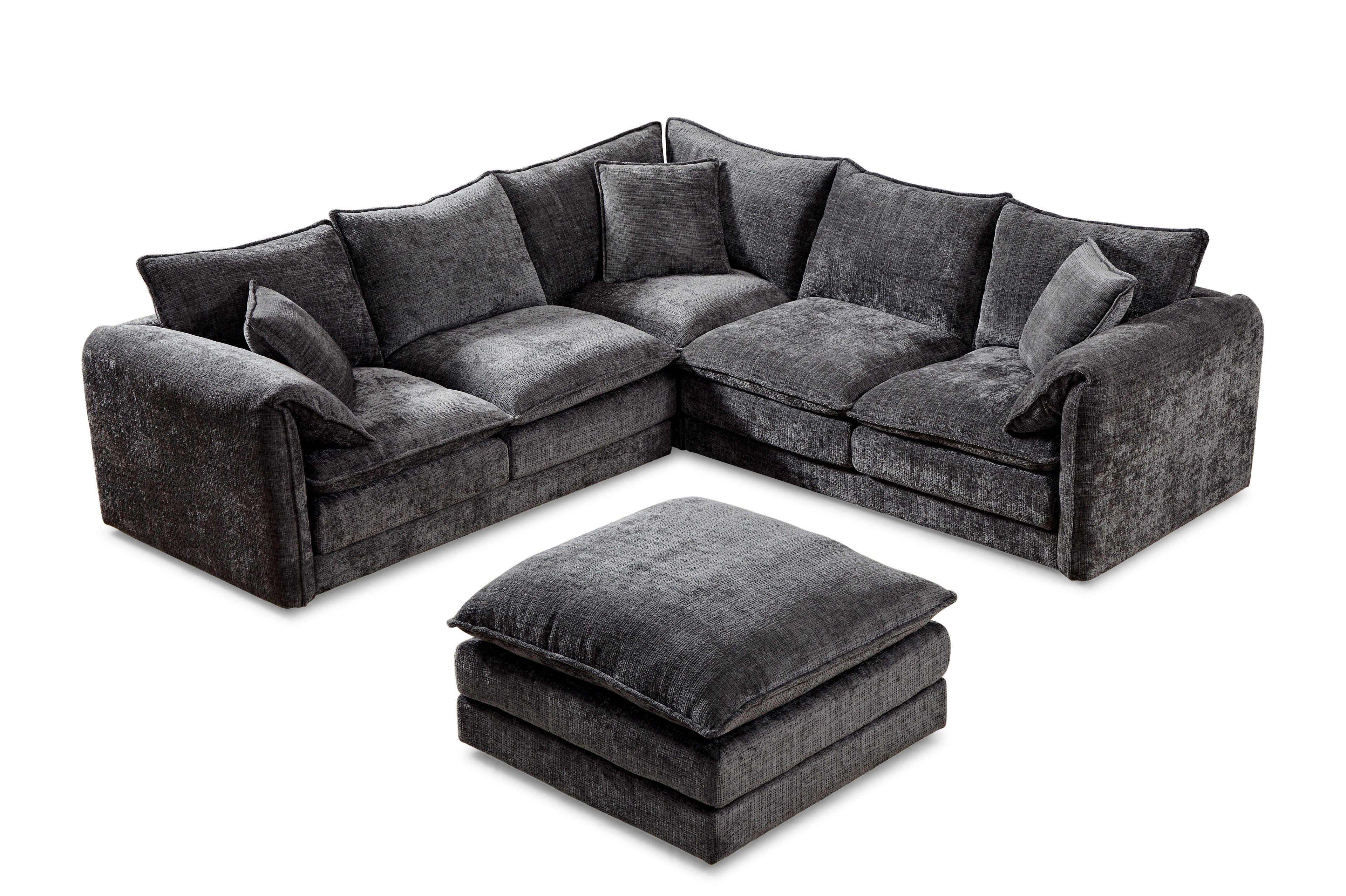 Solaya Large Corner Sofa In Black