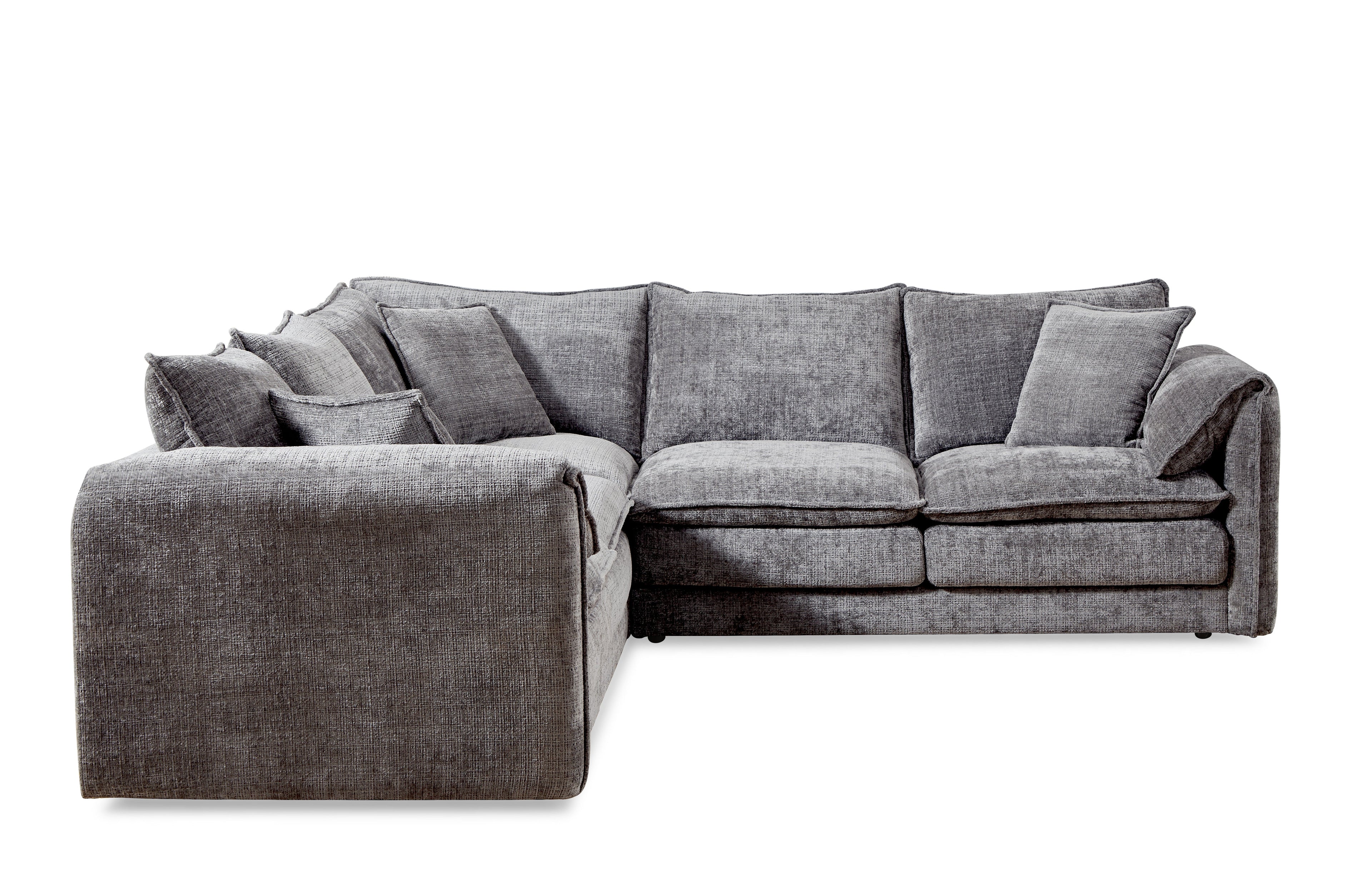Solaya Large Corner Sofa + Footstool Set in Grey