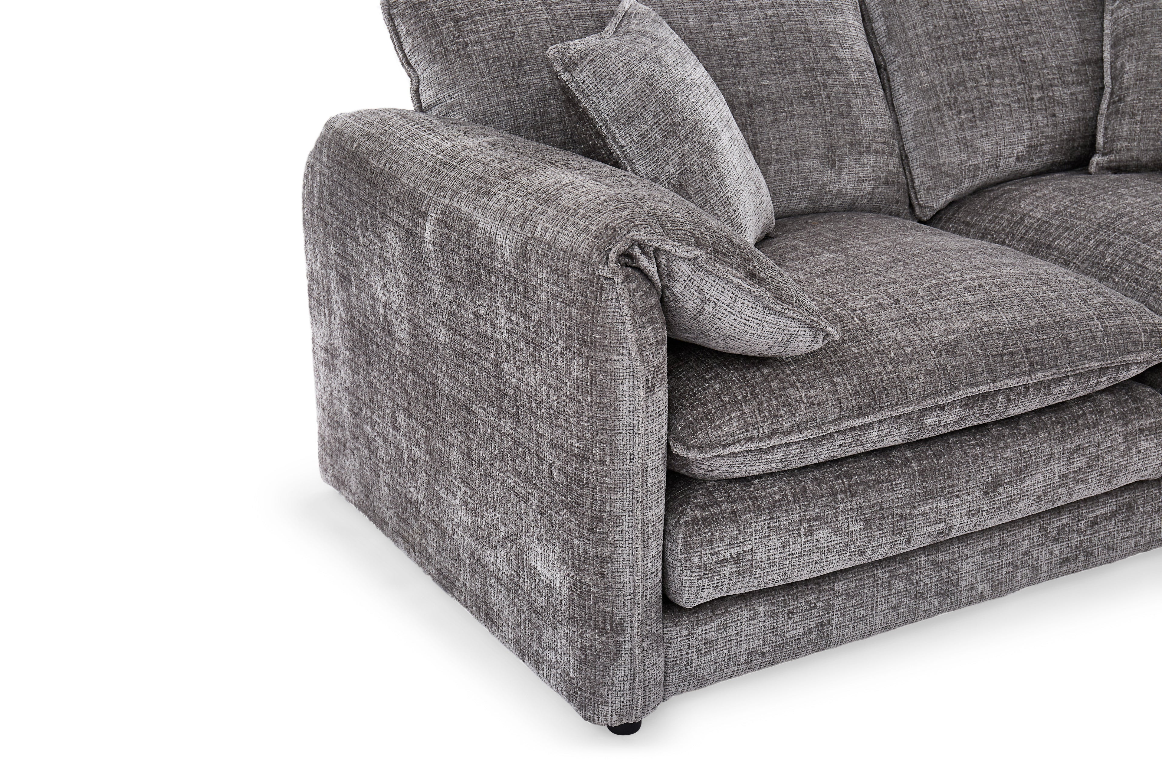 Solaya Large Corner Sofa + Footstool Set in Grey