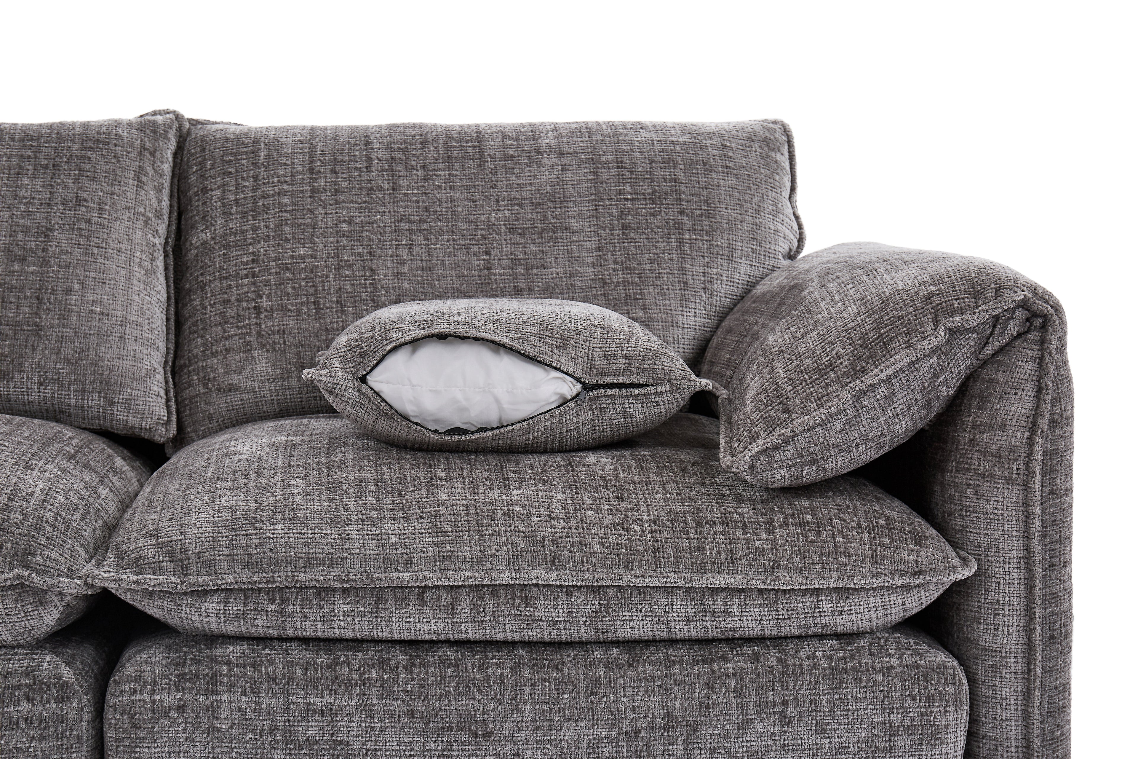 Solaya Large Corner Sofa In Grey