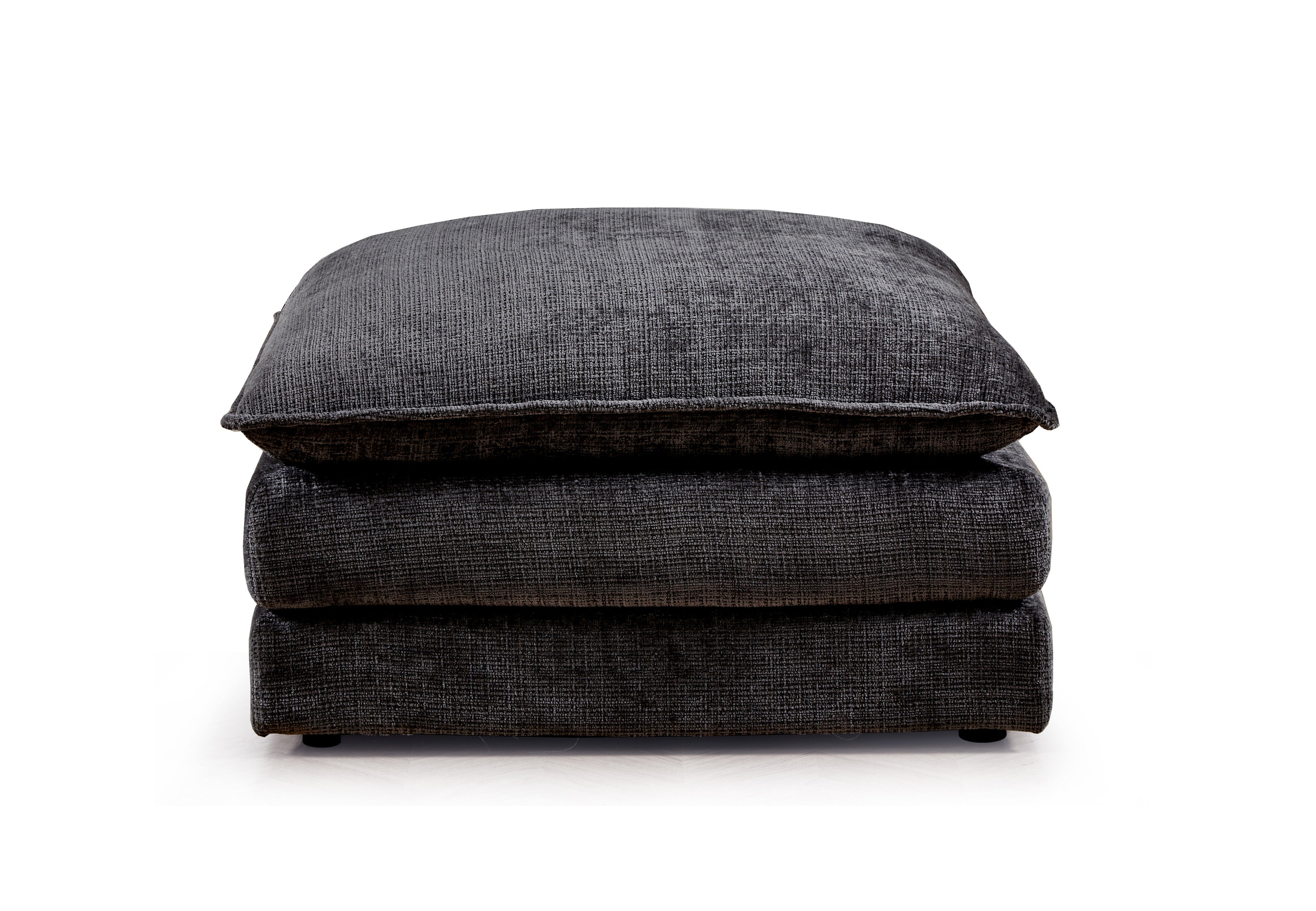 Solaya Large Corner Sofa + Footstool Set in Black