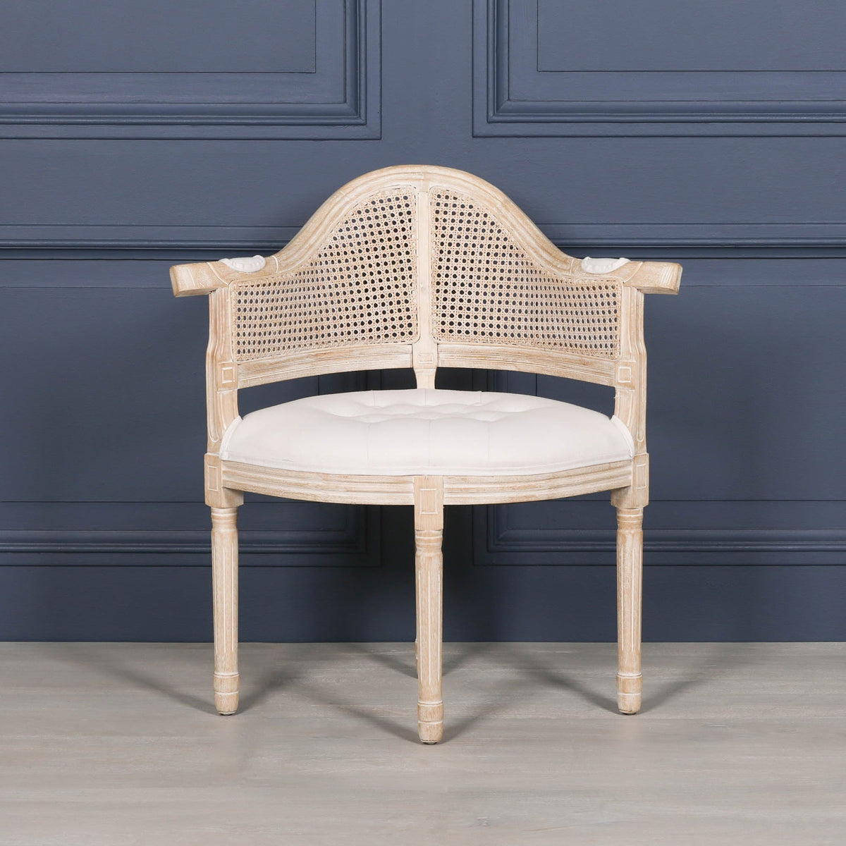 Wooden Louis Upholstered Corner Chair