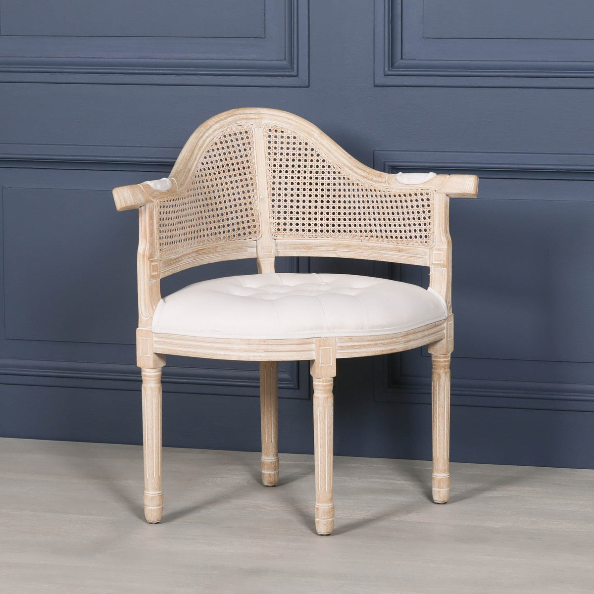 Wooden Louis Upholstered Corner Chair