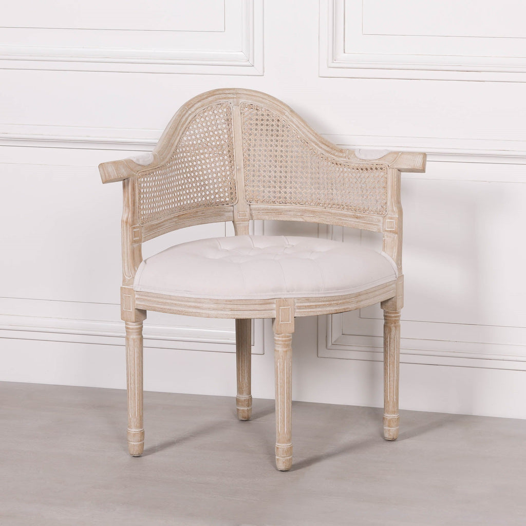 Wooden Louis Upholstered Corner Chair