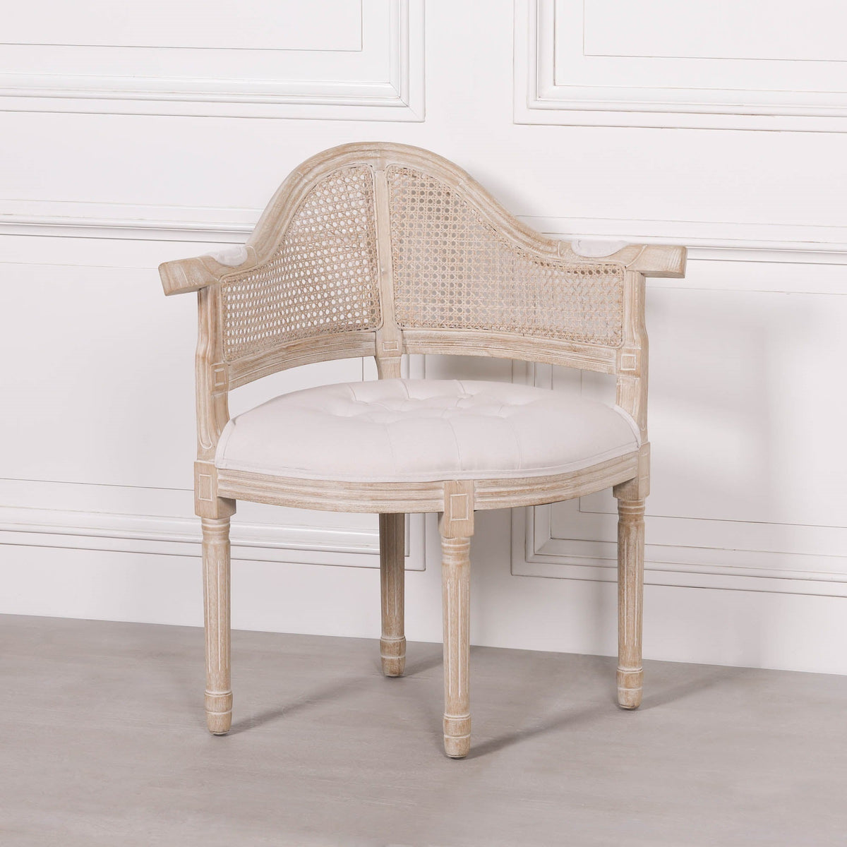 Wooden Louis Upholstered Corner Chair