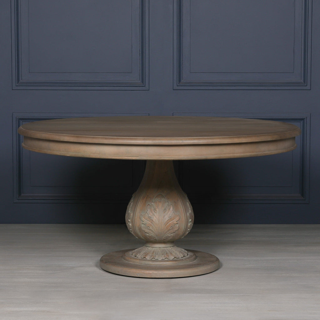 Rustic Washed 150cm Round Acorn Dining Table