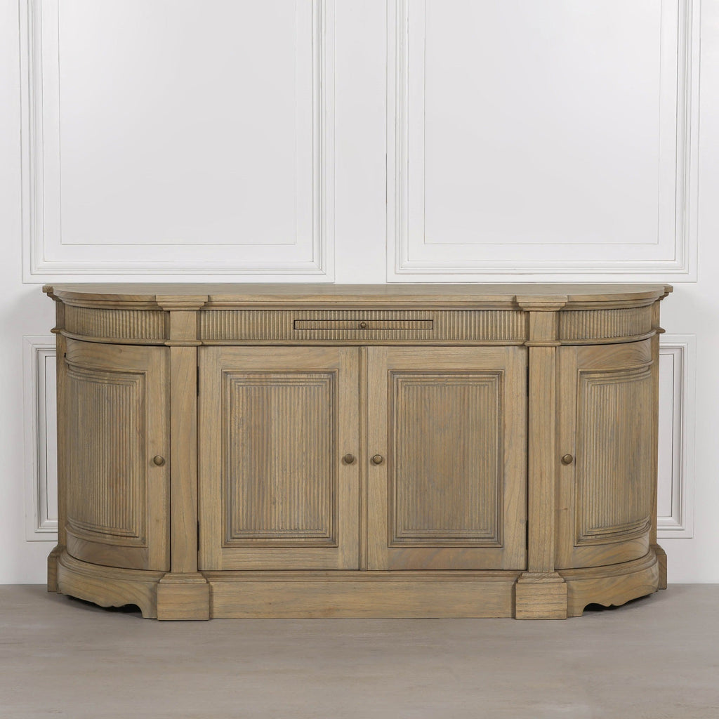 Rustic Wooden Fluted Buffet Sideboard
