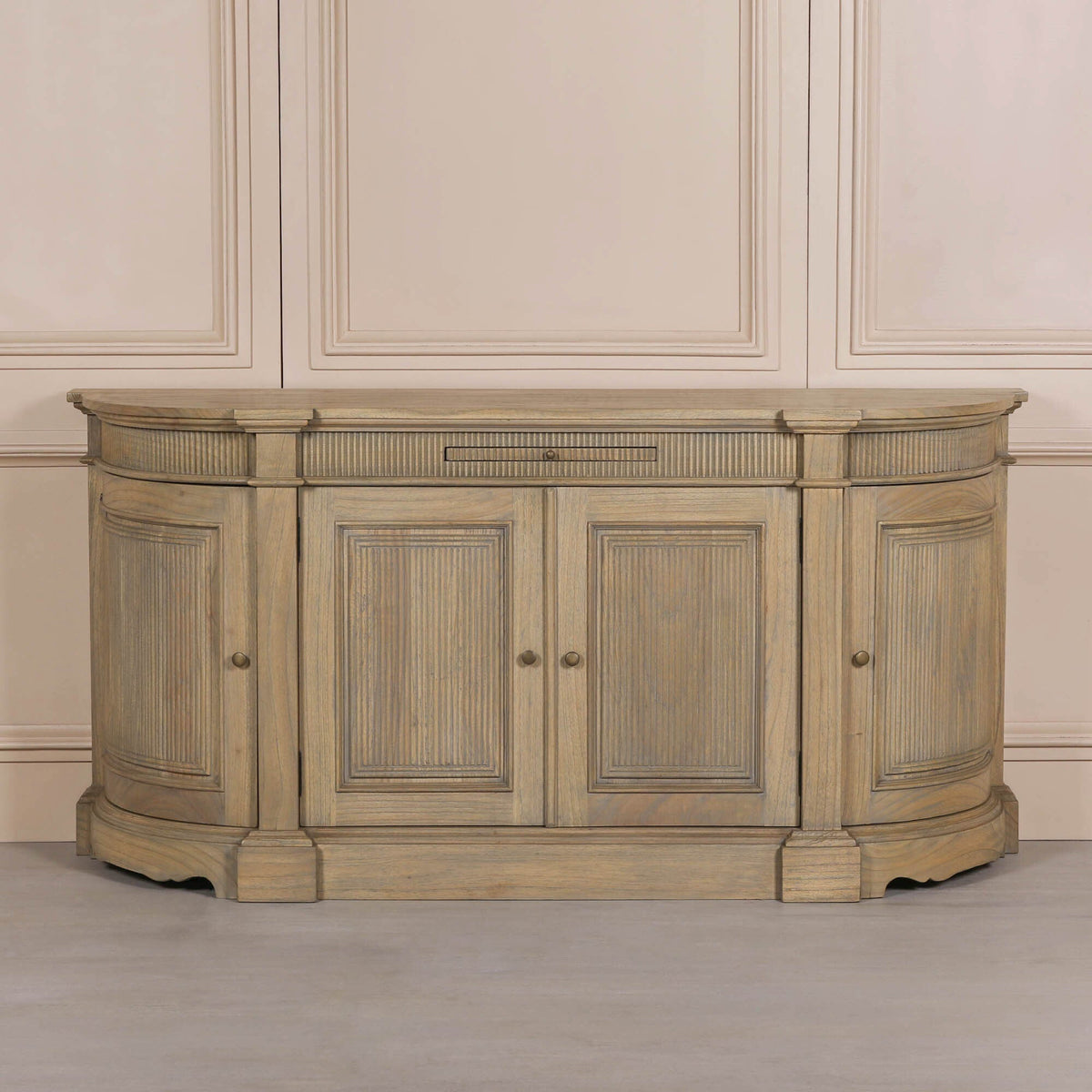 Rustic Wooden Fluted Buffet Sideboard