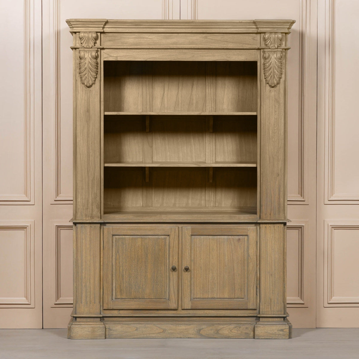 Large Rustic Open Bookcase